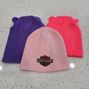 Harley Davidson Motor Cycles Girl Beanie Cap Winter Hats Collection Purple Pink